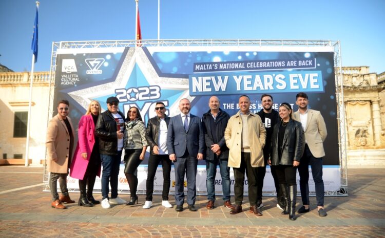 A photo showing the line-up of performers for the National NYE celebrations 2023