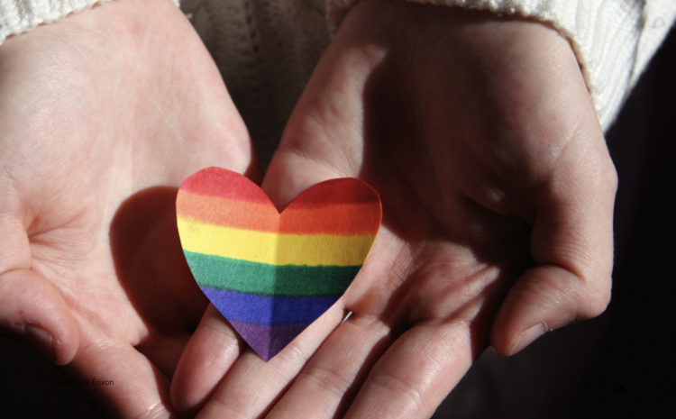 A photo showing a heart in rainbow colours