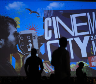 A photo showing audience members at the Cinema City film festival