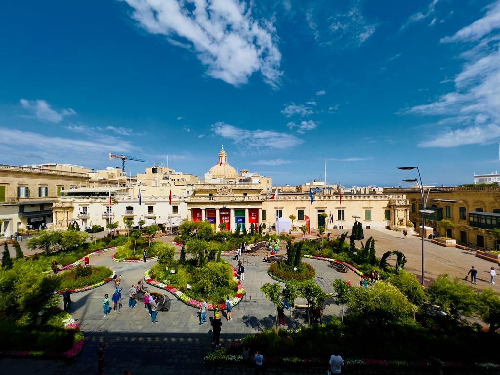 A photo showing the fantasy garden in St George's Square, Valletta