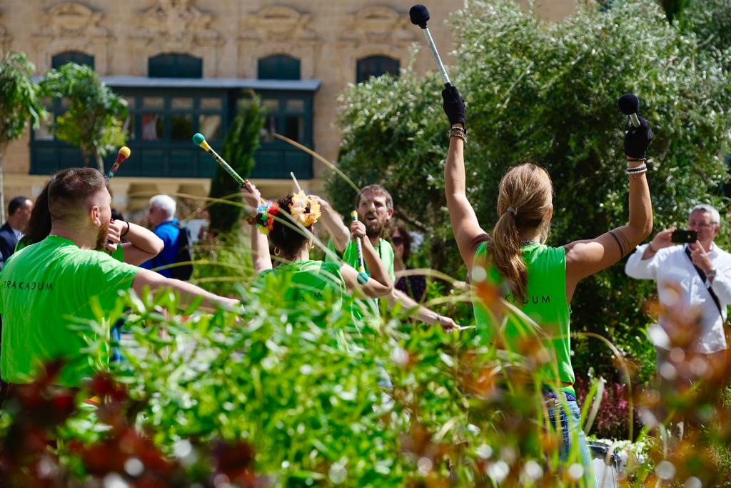 A photo showing performers during the Valletta Green Festival Opening