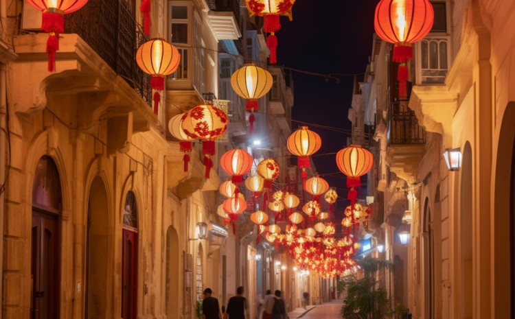 An image showing Chinese lanterns in Valletta
