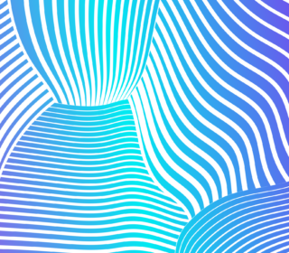 A blue and purple wave pattern showing the fiftysix design talk series brand