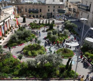 A photo showing St George's Square during the Valletta Green Festival