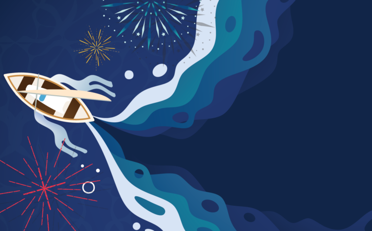 An image showing a boat in the sea reflecting the 2024 theme of the Valletta Pageant of the Seas 'Save the Sea'