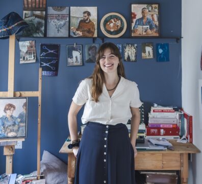 A photo showing artist Anna Calleja in her studio