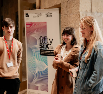 An image showing participants at one of the Fifty Six Design Talks at the Valletta Design Cluster