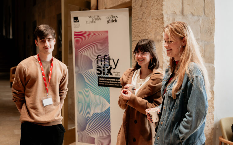 An image showing participants at one of the Fifty Six Design Talks at the Valletta Design Cluster