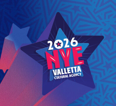 An image showing a star design with the text 2026 NYE Valletta Cultural Agency