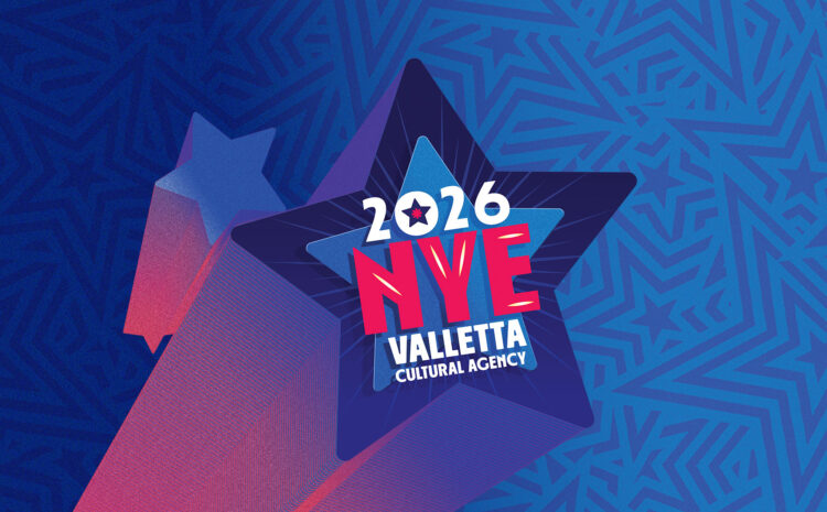 An image showing a star design with the text 2026 NYE Valletta Cultural Agency