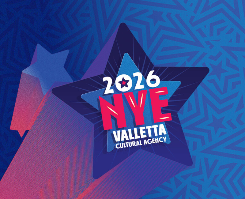 An image showing a star design with the text 2026 NYE Valletta Cultural Agency