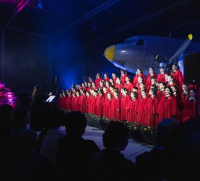 A photo showing Centrestage Choir in performance