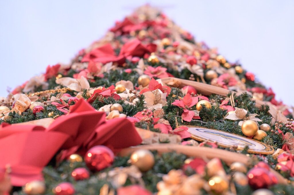 A close-up photo of the Valletta Christmas Tree in Freedom Square