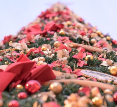 A close-up photo of the Valletta Christmas Tree in Freedom Square