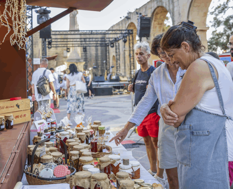 A photo showing a group of people at the Valletta Local Food Festival