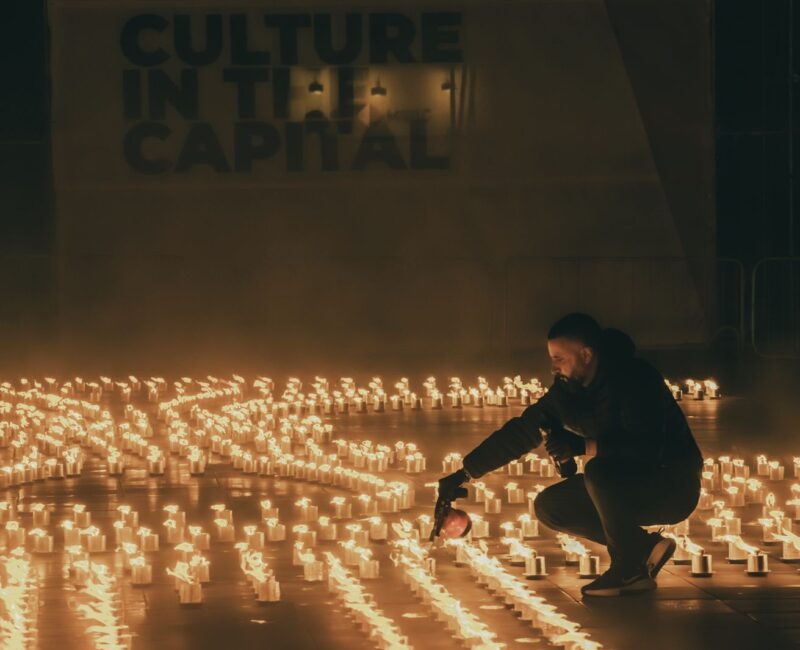 Despite challenging weather, the VCA firebowl installation lit up Thursday 1st April 2026 with a breathtaking display of hundreds of flames.